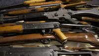 Rifles are seen among the weapons turned in during a gun buyback event in Bridgeport -01WH0157.jpg-