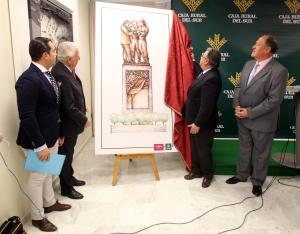 Sevilla.  16-Marzo-2015.  El alcalde presenta el boceto del monumento al costalero junto al presidente de la Caja Rural, el promotor del monumento y el escultor. Foto : Raul Doblado. Archsev