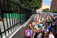 Sevilla.  10-Septiembre-2014. Vuelta al cole  , colegio Joaqun Turia (esta en obras). Foto : raul Doblado. archsev